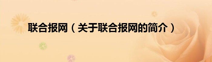 联合报网（关于联合报网的简介）