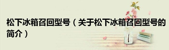 松下冰箱召回型号（关于松下冰箱召回型号的简介）