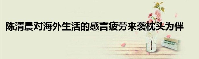 陈清晨对海外生活的感言疲劳来袭枕头为伴