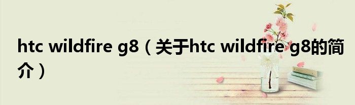 htc wildfire g8（关于htc wildfire g8的简介）