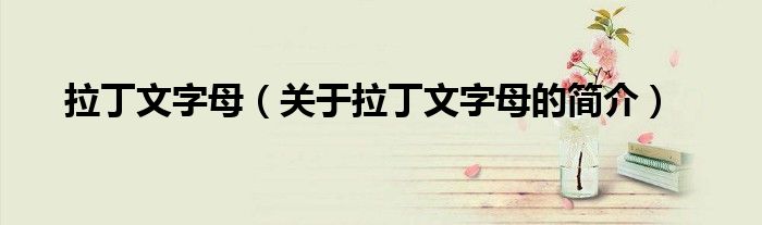拉丁文字母（关于拉丁文字母的简介）