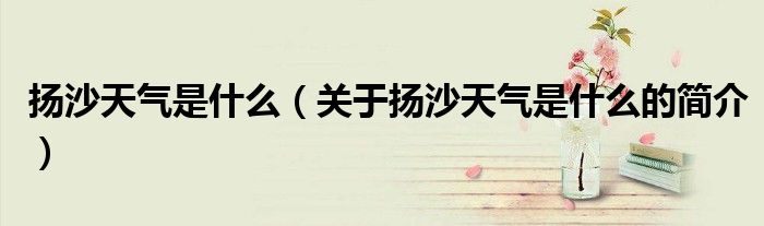 扬沙天气是什么（关于扬沙天气是什么的简介）