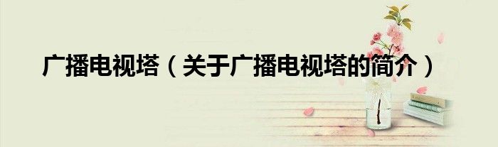 广播电视塔（关于广播电视塔的简介）
