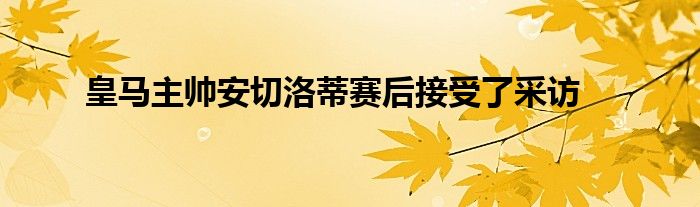 皇马主帅安切洛蒂赛后接受了采访