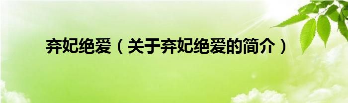 弃妃绝爱（关于弃妃绝爱的简介）