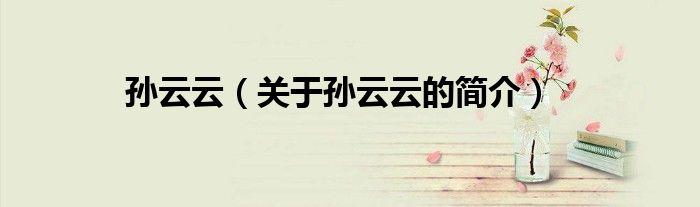 孙云云（关于孙云云的简介）