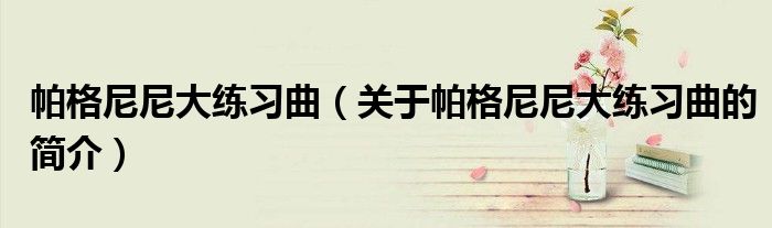 帕格尼尼大练习曲（关于帕格尼尼大练习曲的简介）