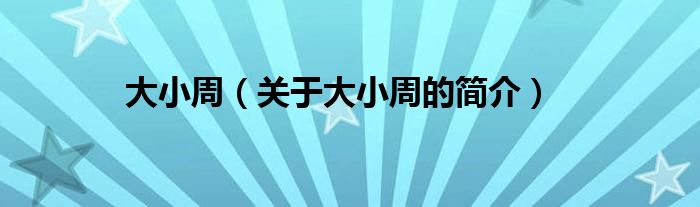 大小周（关于大小周的简介）