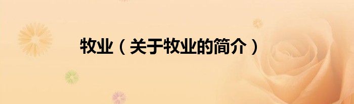 牧业（关于牧业的简介）