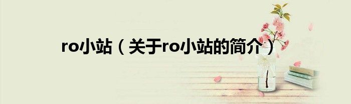 ro小站（关于ro小站的简介）