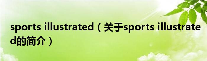 sports illustrated（关于sports illustrated的简介）