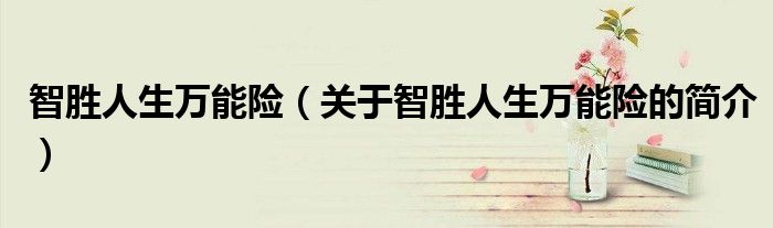 智胜人生万能险（关于智胜人生万能险的简介）