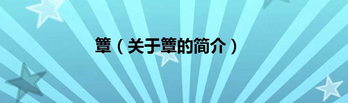 簟（关于簟的简介）