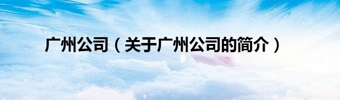广州公司（关于广州公司的简介）