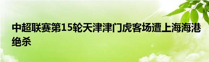 中超联赛第15轮天津津门虎客场遭上海海港绝杀