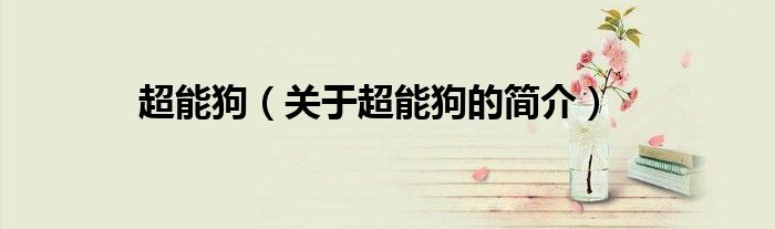 超能狗（关于超能狗的简介）