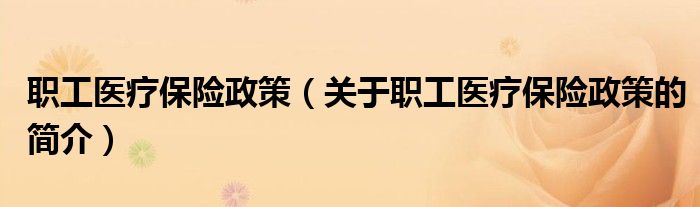 职工医疗保险政策（关于职工医疗保险政策的简介）