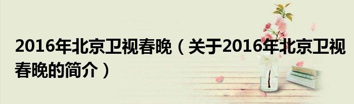 2016年北京卫视春晚（关于2016年北京卫视春晚的简介）