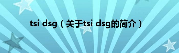 tsi dsg（关于tsi dsg的简介）