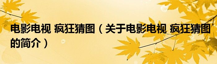 电影电视 疯狂猜图（关于电影电视 疯狂猜图的简介）