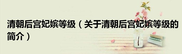 清朝后宫妃嫔等级（关于清朝后宫妃嫔等级的简介）