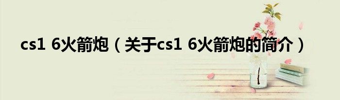 cs1 6火箭炮（关于cs1 6火箭炮的简介）