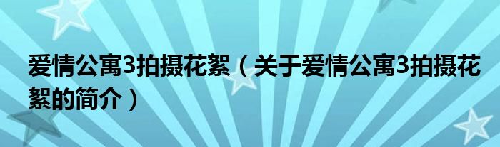 爱情公寓3拍摄花絮（关于爱情公寓3拍摄花絮的简介）