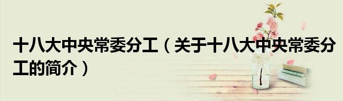 十八大中央常委分工（关于十八大中央常委分工的简介）