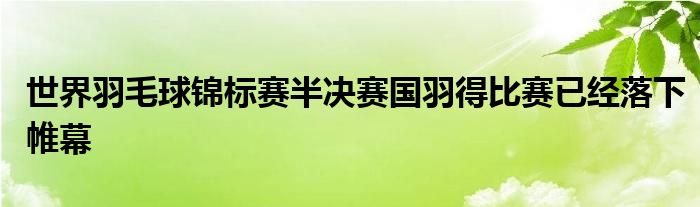 世界羽毛球锦标赛半决赛国羽得比赛已经落下帷幕