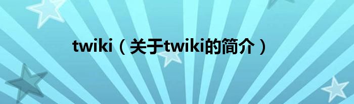 twiki（关于twiki的简介）