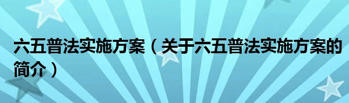 六五普法实施方案（关于六五普法实施方案的简介）