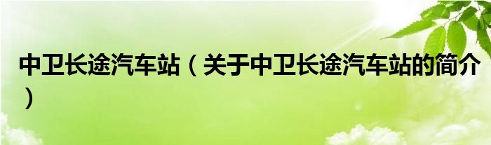 中卫长途汽车站（关于中卫长途汽车站的简介）