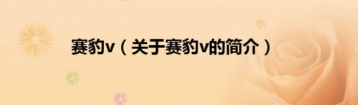赛豹v（关于赛豹v的简介）