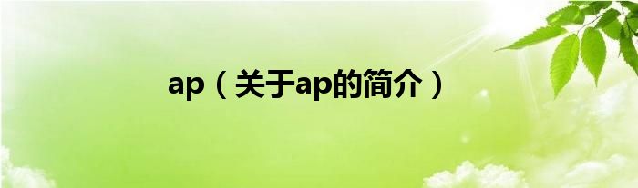 ap（关于ap的简介）