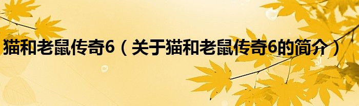猫和老鼠传奇6（关于猫和老鼠传奇6的简介）
