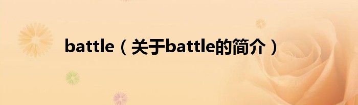 battle（关于battle的简介）
