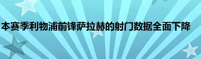 本赛季利物浦前锋萨拉赫的射门数据全面下降