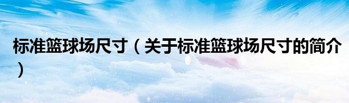 标准篮球场尺寸（关于标准篮球场尺寸的简介）