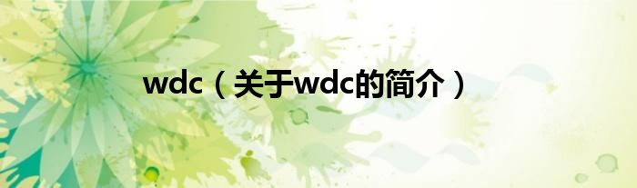 wdc（关于wdc的简介）
