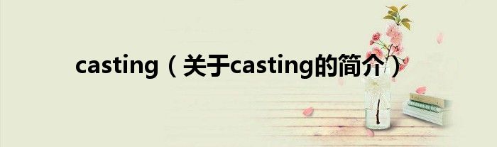 casting（关于casting的简介）