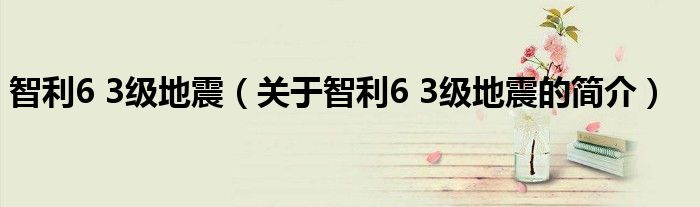 智利6 3级地震（关于智利6 3级地震的简介）