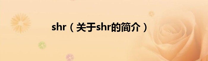 shr（关于shr的简介）