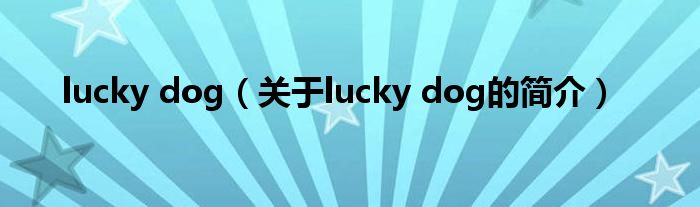 lucky dog（关于lucky dog的简介）