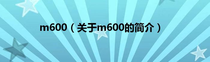 m600（关于m600的简介）