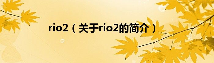 rio2（关于rio2的简介）