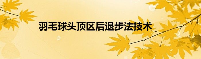 羽毛球头顶区后退步法技术