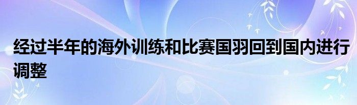 经过半年的海外训练和比赛国羽回到国内进行调整