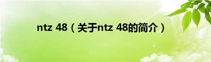 ntz 48（关于ntz 48的简介）