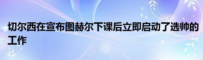 切尔西在宣布图赫尔下课后立即启动了选帅的工作