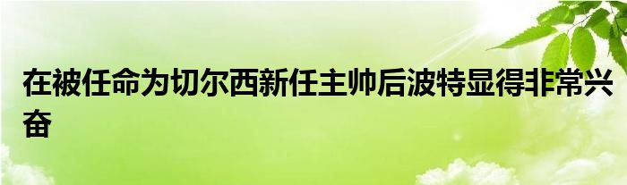 在被任命为切尔西新任主帅后波特显得非常兴奋